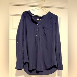 LOFT NAVY BLUE BLOUSE- Size Small